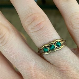 Madewell three stone green rings